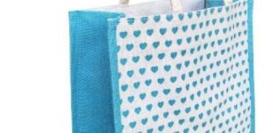 Sky Blue Jute Shopping Bag