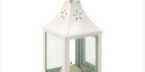 White Iron Candle Lantern