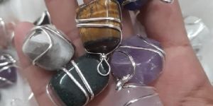 Tumbled Wrapped Pendant