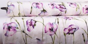 Floral Printed Linen Fabric