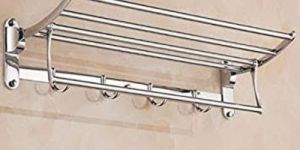 SS Round Folding Towel Rack with Hook Patti