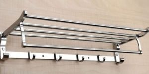 SS Square Folding Towel Rack with Hook Patti