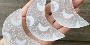 Selenite Moon Shaped Plate