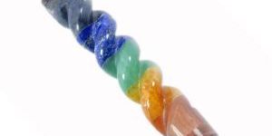Seven Chakra Agate Stone Engraved Stick