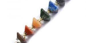 Seven Chakra Agate Stone Pyramid Stick