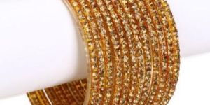 Golden Glass Bangles Set