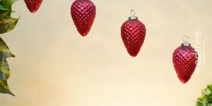 Strawberry Decorative Mercury Glass Bell