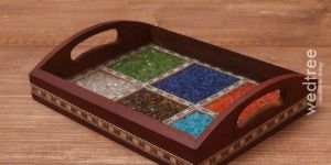Wooden Gem Stone Tray