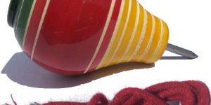 Funwood Games Wooden Spinning Lattoo with Thread (Premium Quality)