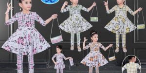 Girls Stylish Frock Legging Set