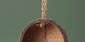 V Cut Coconut Shell Bird Feeder
