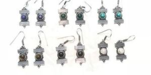 Brass Stone Earrings