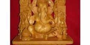 Wooden Ganesha Statue