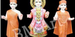 Handmade Marble Swaminarayan Statue