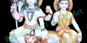 Marble Shiv Parvati Statue