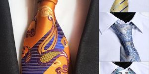 Saglia Printed Dark Blue Silk Tie