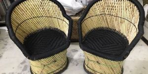 Black Mudha Chairs with Handrest Set of 2 (Large Size )
