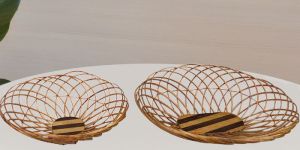 Home Restaurant Decor Cane Decorative Hamper Fruit Basket