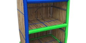 Outdoor Indoor Use Medium Size Handcrafted Bamboo Shoe Rack