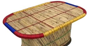 Multicolor Rectangular Natural Bamboo Table Handcrafted XL-size