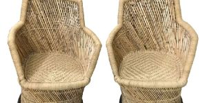 Natural Mudha Chairs with Handrest Set of 2 (Xl Size)