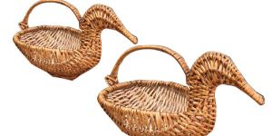 Unique Duck Shaped Cane Basket