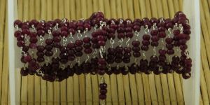 Jade Ruby 3 MM Beaded Wire Wrapped Rosary Chain
