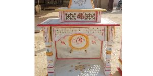 Indian White Marble Temple for Home Decor