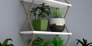 Wooden White Hanging Wall Shelf