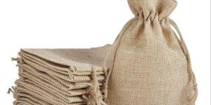 Drawstring Jute Linen Pouch