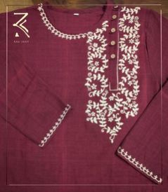 Mens Maroon Kurta Dhoti Set