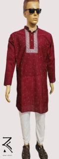 Mens Maroon Kurta Pajama Set