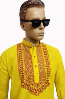 Mens Yellow Kurta Pajama Set