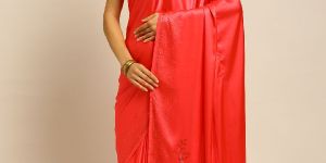 996 Satin Pink Diamond Work Saree