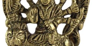 Brass Sherawali Mata Statue