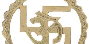 Brass Swastik Om Wall Hanging