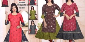 Ladies Rayon Attached Ghagra Kurti