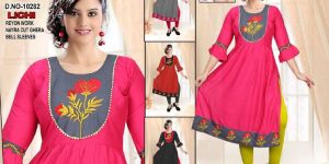 Ladies Rayon Nayra Cut Kurti