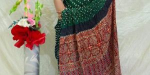 Ajrakh Hand Block Print Sarees