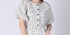 Womens Poplin Stripe Top