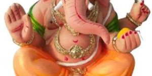 14 Inch Religious Clay Ganesh Statue