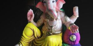 17 Inch Clay Ganesh Statue