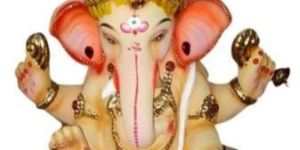 24 Inch Glossy Finish Clay Ganesh Statue