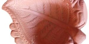 Leaf Shaped Brown Clay Diya