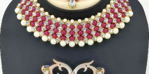 Kayaa Pink Gold Plated Traditional Necklace Set