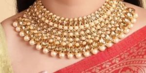 Kayaa Gold Plated Pearl Studded Necklace Set