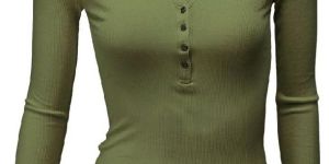 Ladies Henley Neck T-Shirts