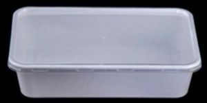 500 Ml White Plastic Rectangle Container
