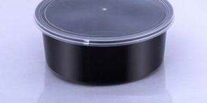 750 Ml Black Plastic Round Container