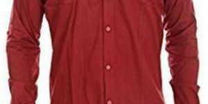 Mens Maroon Formal Shirt